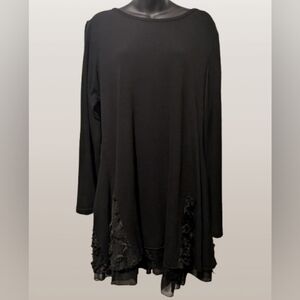 Plum Loco Black Cotton Blend Lagenlook Dress - XL/XXL ☁️